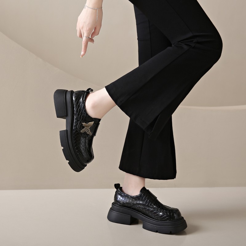 Women Casual Shoes:Dress Patent Leather Shoes Design Sense Thick Sole NEW hot Loafers Shoes,Black/Brown,Free shipping