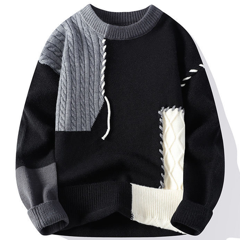 Chic Tide Fashion Retro-Inspired Sweater Matching Round Neck Knitted Top for Him & Her m043