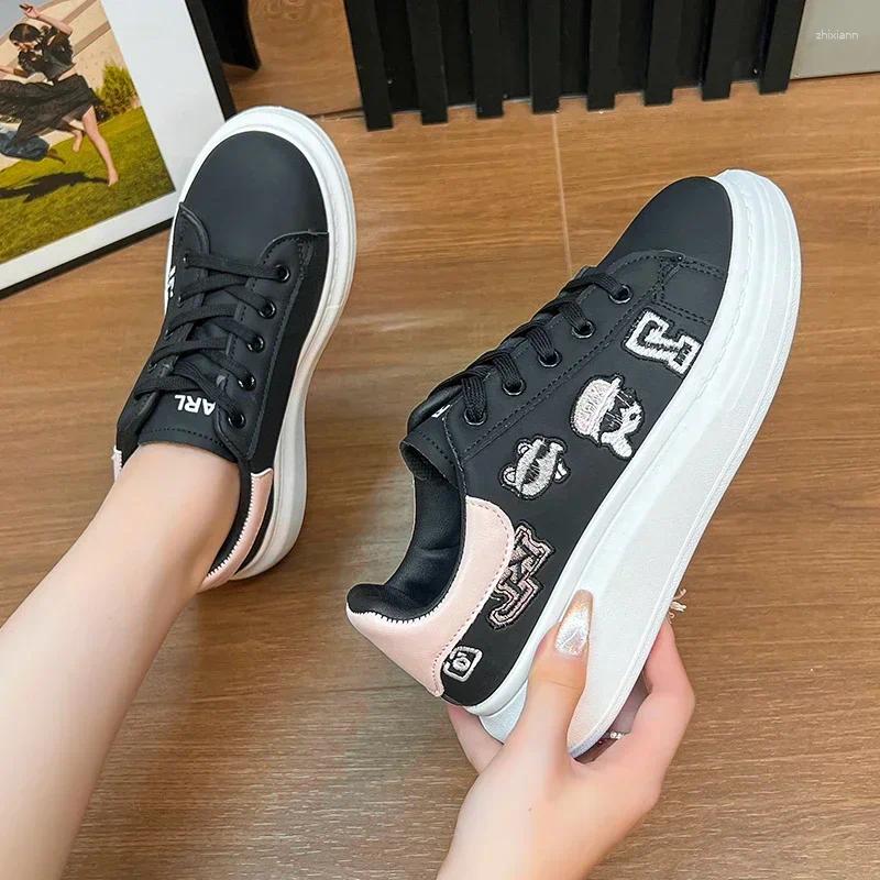 Casual Shoes Personality Women Skateboarding Comfortable Female Sport Running Sneakers PU Leather Girls Fiess Walking Trainers
