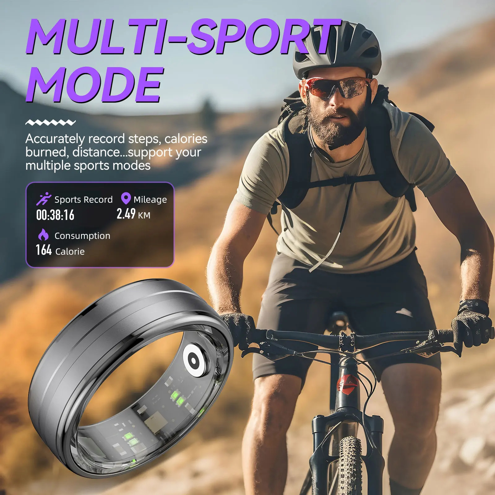 EIGIS R06 smart ring for men and women heart rate and blood oxygen monitor IP68 and 5ATM waterproof multi sport mode 241211