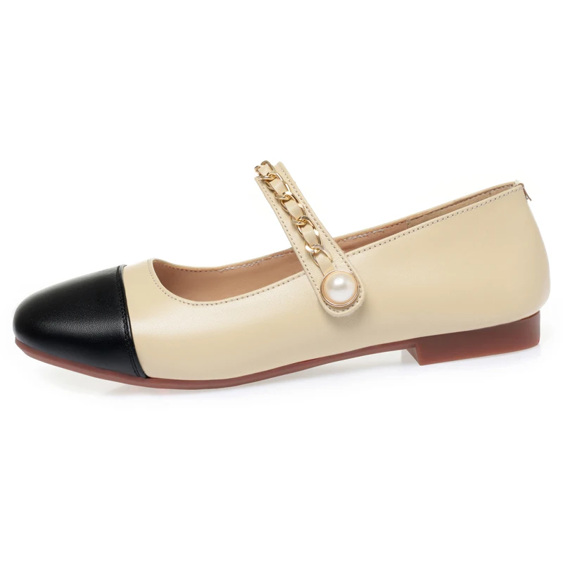 AIYUQI Mary Jane Shoes Woman Spring Genuine Leather Loafers Women Non Slip Soft Soled Beanie Shoes Ladies