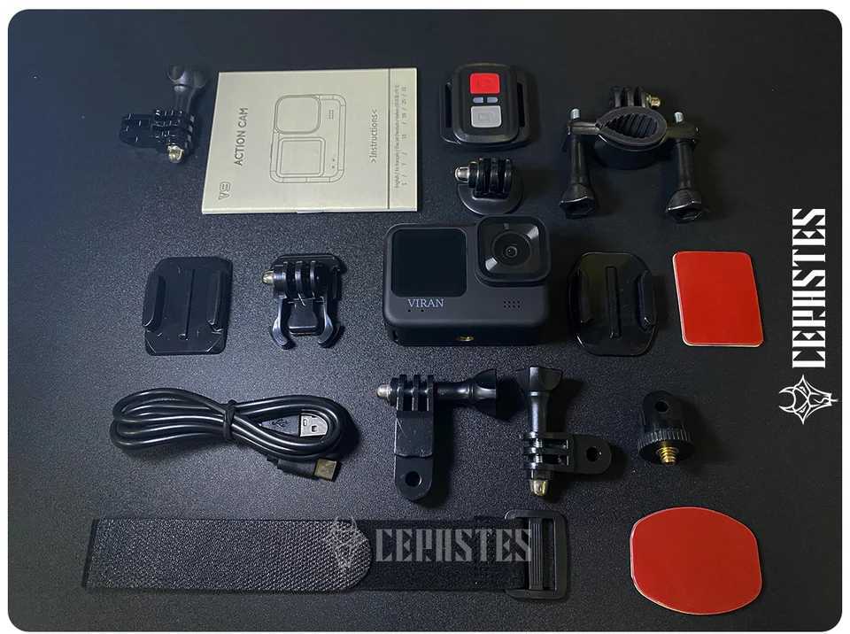 2024 New CERASTES 4K60FPS WiFi Seismic Action Camera Go With Remote Control Sn Waterproof Sports Camera Pro Drive Recorder Y241211