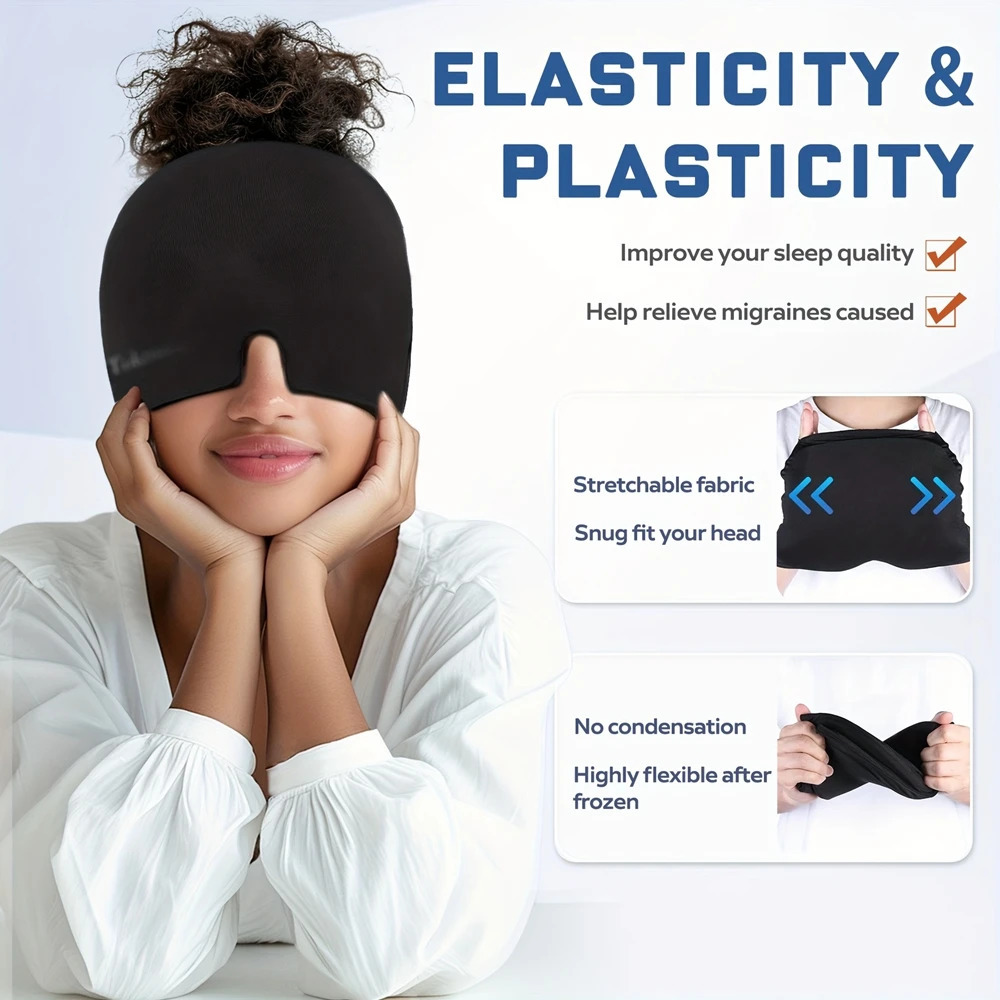 Migraine Headache Relief Cap Gel Ice Head Wrap and Cold Headache Eyes Mask Sinus Puffy Eyes Tension Stress Relief 241211