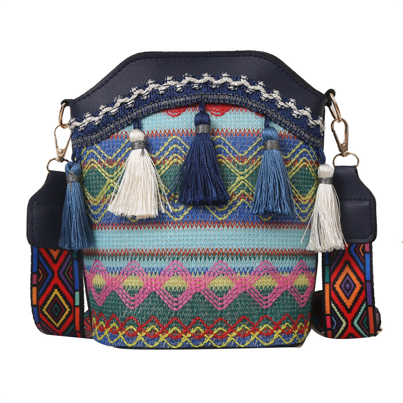 2025 new New Ethnic Style Trendy Casual Fashion Bohemian Single Shoulder Bucket Crossbody Bag Handbags zhanyishengli