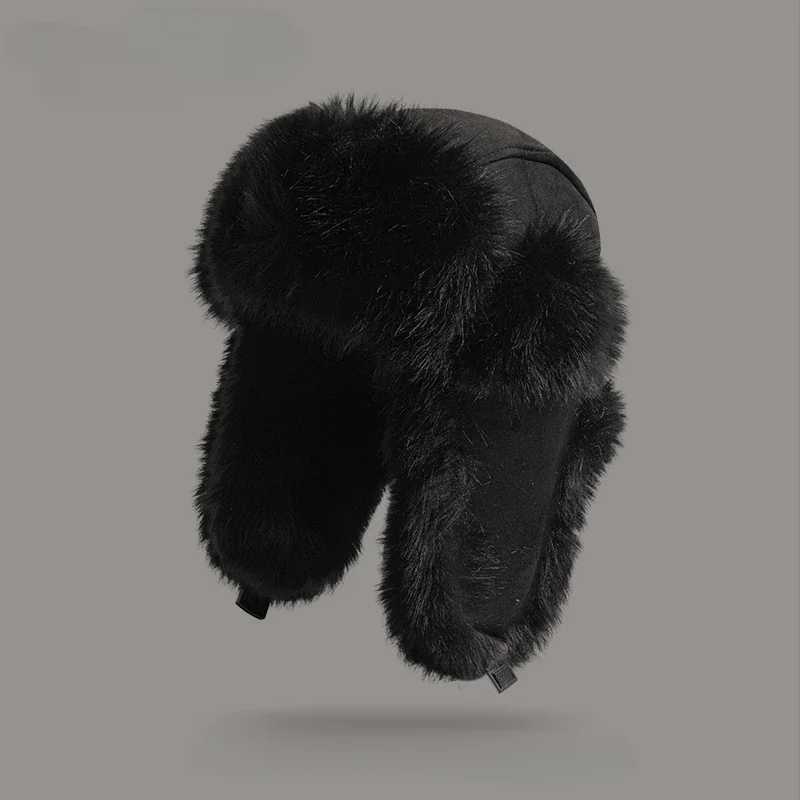 High Quality Winter Velvet Suede Lei Feng Hat Men and Women Outdoor Riding Warm Ear Protection Skiing Ushanka Russia C GorrasX241210
