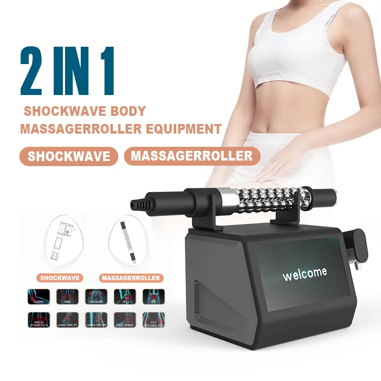 2025 Newest shock wave ED treatment rotating roller neck black deep tissue pain relief massager muscle recovery slimming machine