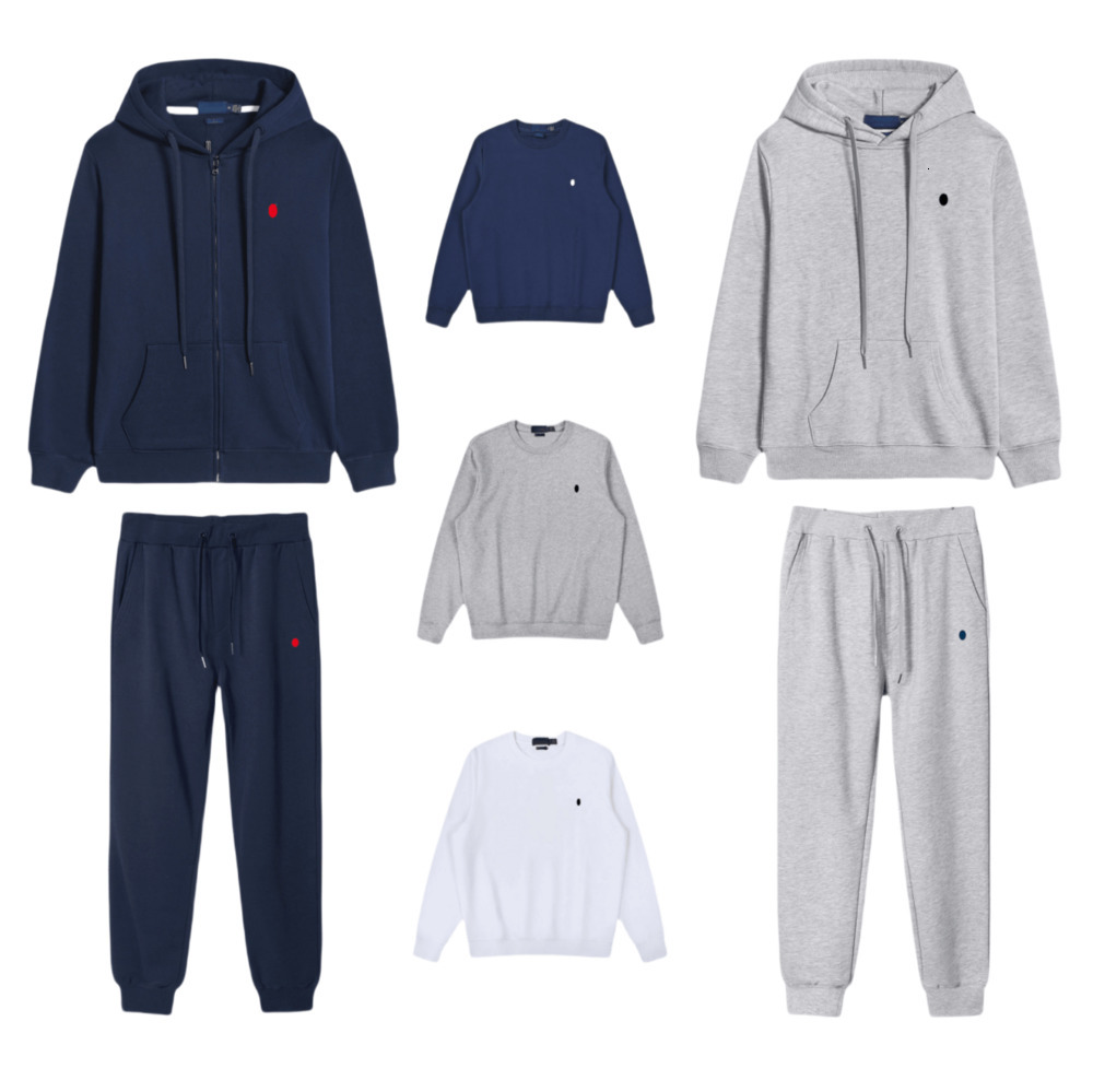 Polo Hoodies Mens Designer Hoodie Sweatsuit Set Cotton Tracksuit Sets Men Pants Joggers Zip Up fjhz