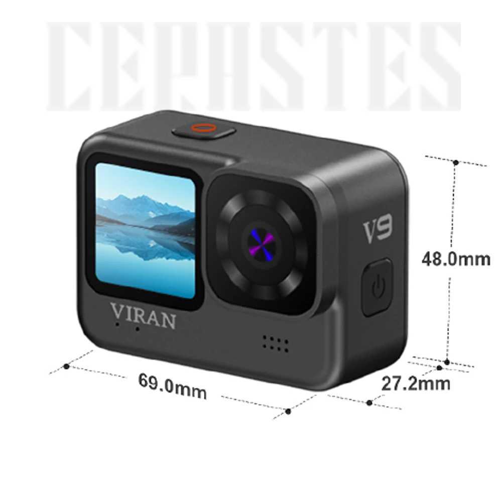VIRAN 4K60FPS WiFi Seismic Action Camera V9 with Remote Control Sn Waterproof Sports Go Drive Recorder Pro Cam Y241211