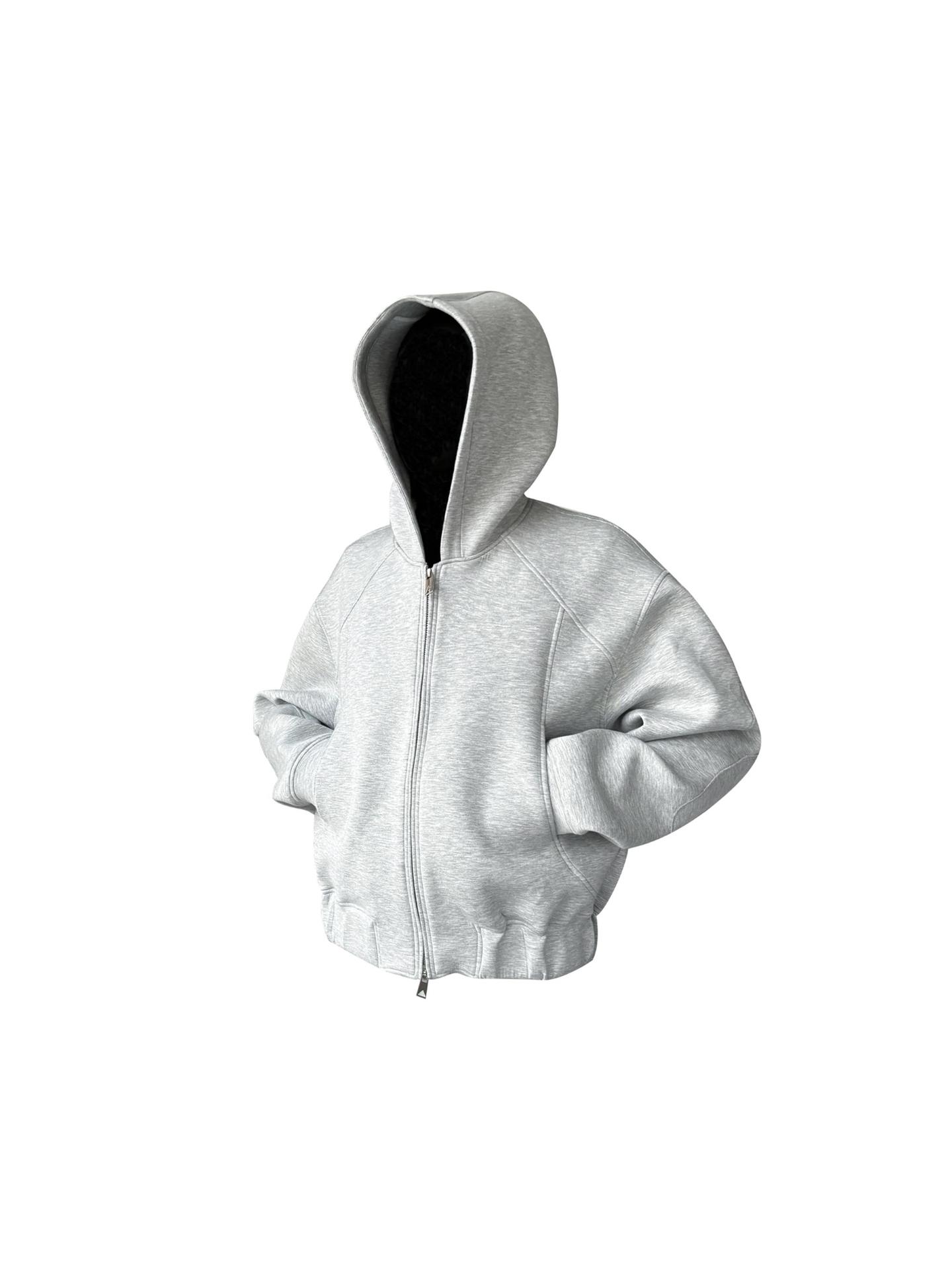 M8271 Heavyweight short hooded sweatshirt men's trendy brand new zipper jacket