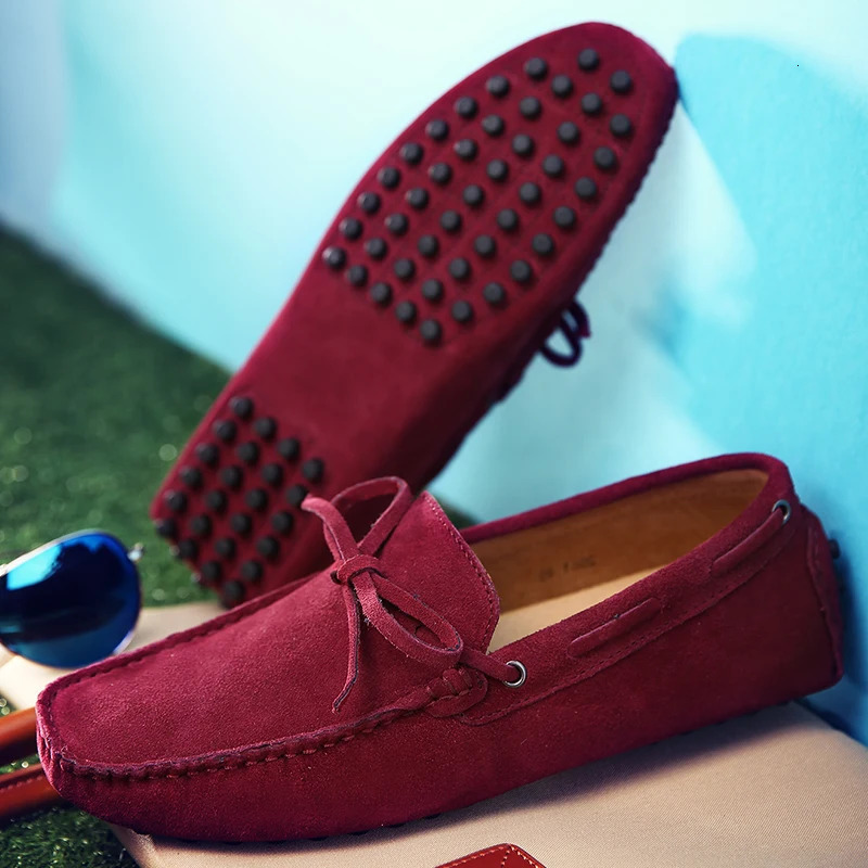 Fashionable mens shoes genuine leather casual summer shoes classic mens shoes elegant sliding on mens apartment Plus mens driving shoes 241211