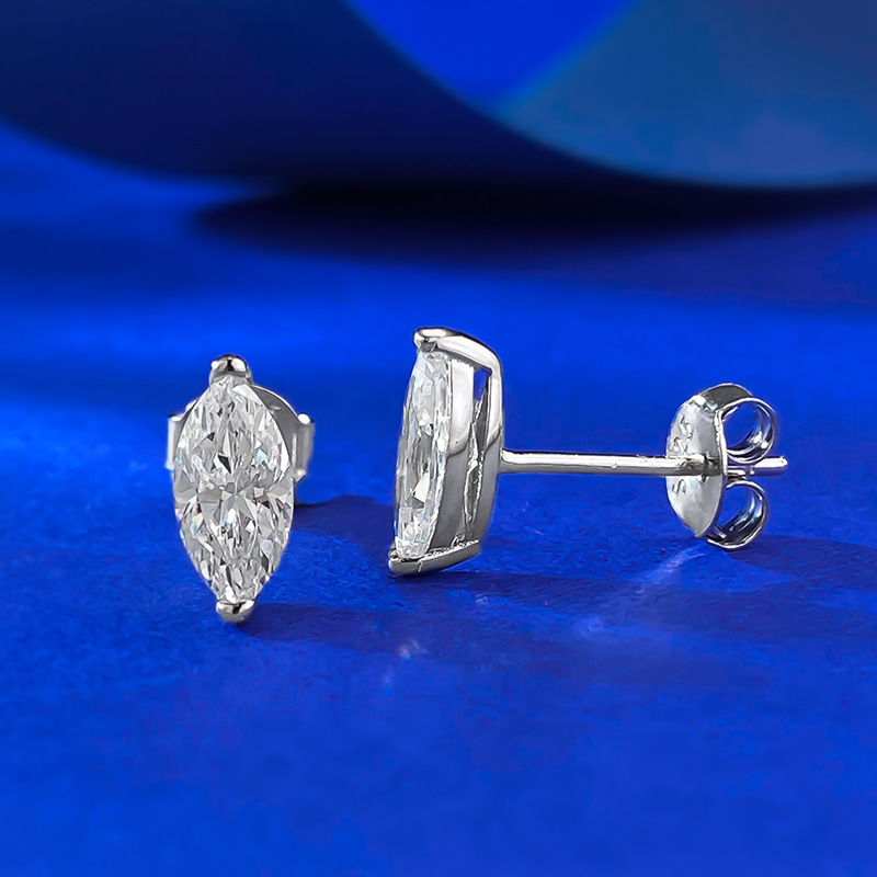 Choucong Ins Top Sell Stud Earrings Sweet Cute Simple Fine Jewelry Solitaire Soild 100% 925 Sterling Silver Marquise Moissanite Diamond Gorgeous Women
