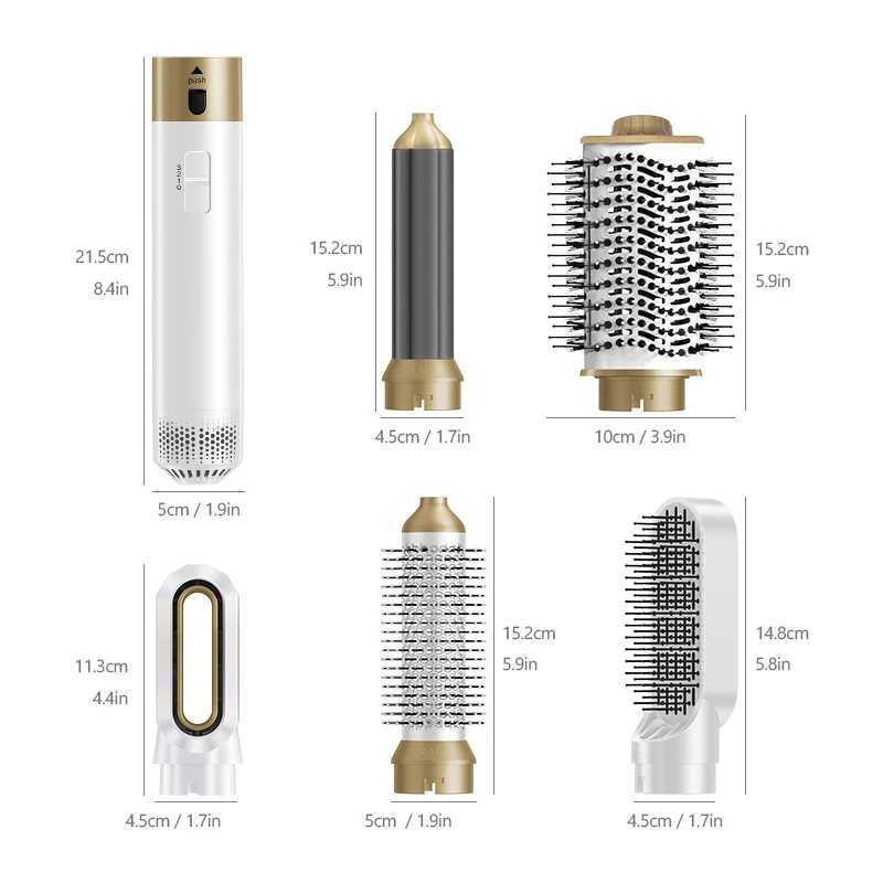 6 in 1 Hair Dryer Curler Straightener Comb Household Multistyler Set Hairstyler Blower Brush Curling Iron Salon Hot Air StylerXJ241211