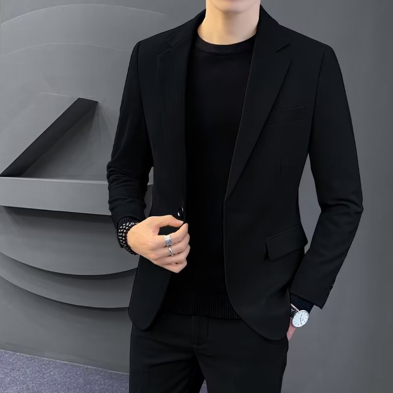 K709 Slim Fit Business Suit Jacket for Men - Autumn Wedding Formal Wear with All-Match Design