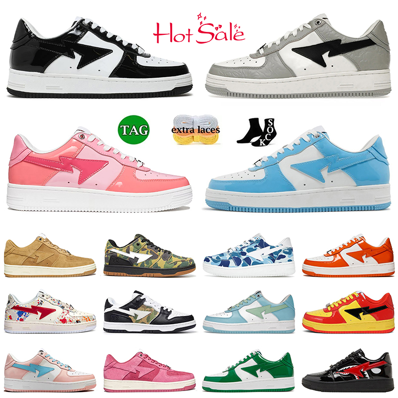 Top Quality Designer Shoes Mens Womens Casual Sneakers Sk8 Patent Leather Grey Black Blue Green Pink Suede Camouflage Trainers Rubber Sole Women Loafers dhgate