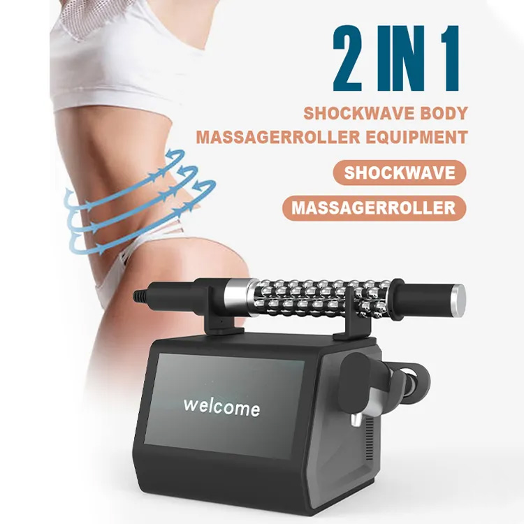 Newest 2 In 1 Vacuum Roller Lymphatic Drainage Slimming Machine For Relieving Back Pain And Shockwave ED Treatment Beauty Salon Clinic Device
