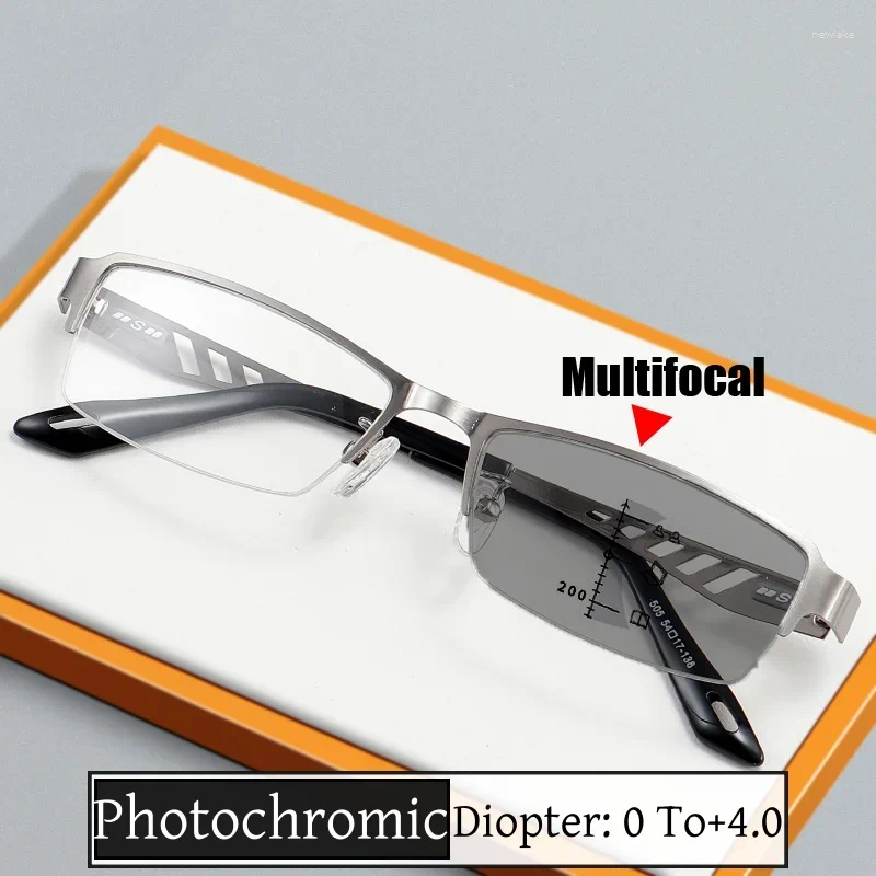 Sunglasses Outdoor Pochromic For Reading Glasses 3 In 1 Progressive Multifocal Near Far Sight Eyeglasses Diopter 1.5 2.5