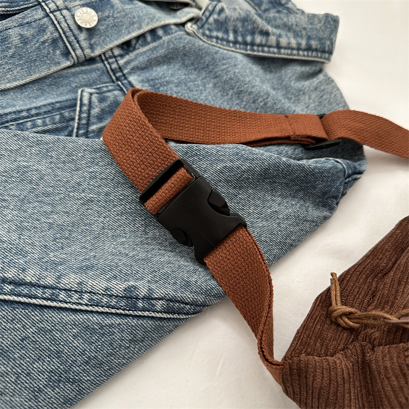 2025 new High end for women, new fashionable autumn and winter crossbody corduroy women's niche chest bag, waist bag