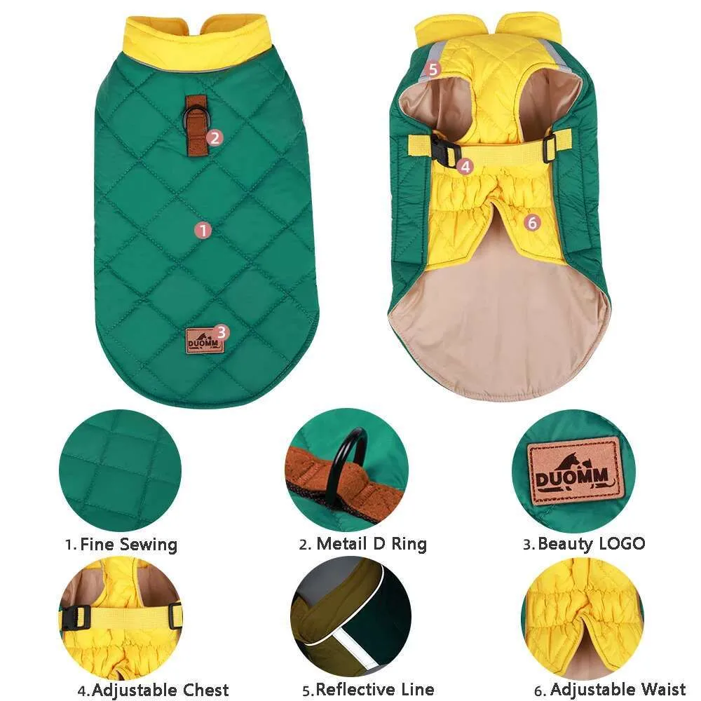 Large Jacket Waterproof Pet Clothes for Medium Dogs Winter Warm Big Dog Coat French Bulldog Costume Labrador Husky Outfits HF55