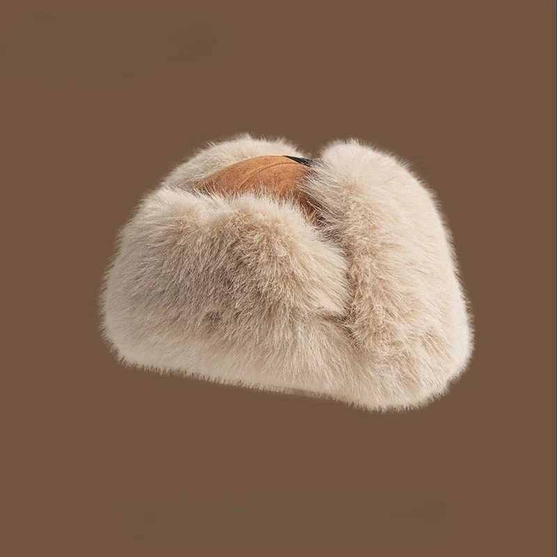 High Quality Winter Velvet Suede Lei Feng Hat Men and Women Outdoor Riding Warm Ear Protection Skiing Ushanka Russia C GorrasX241210