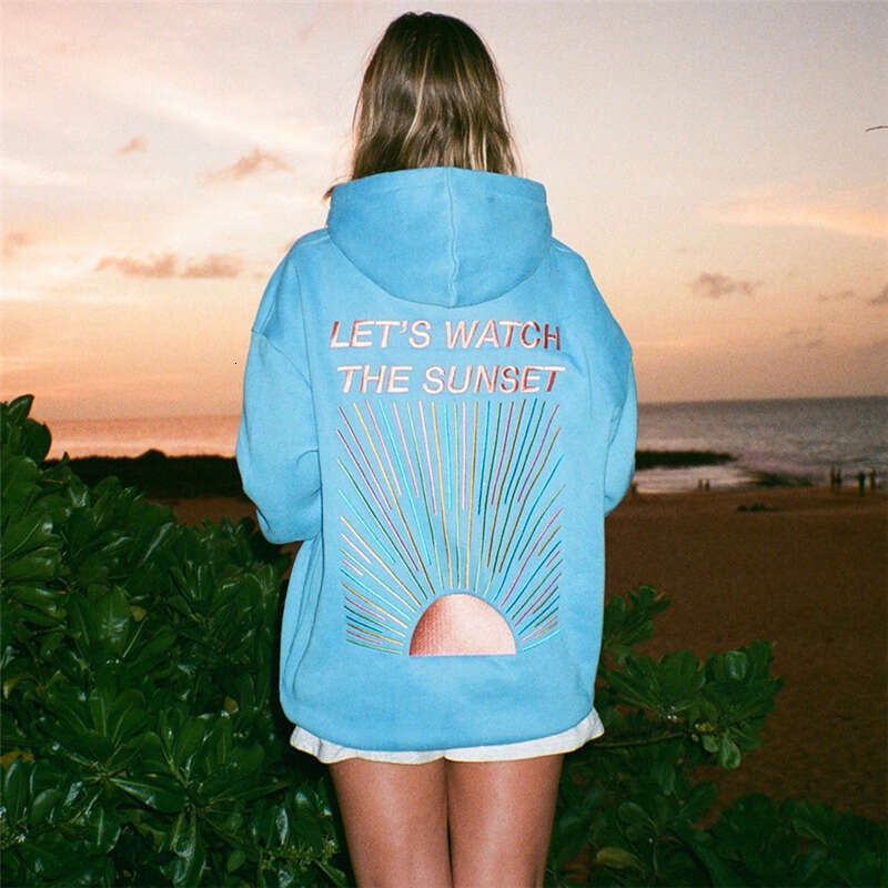 sweatshirts Men's and women's printed sunshine hoodie Let's Watch The Sunset hoodies