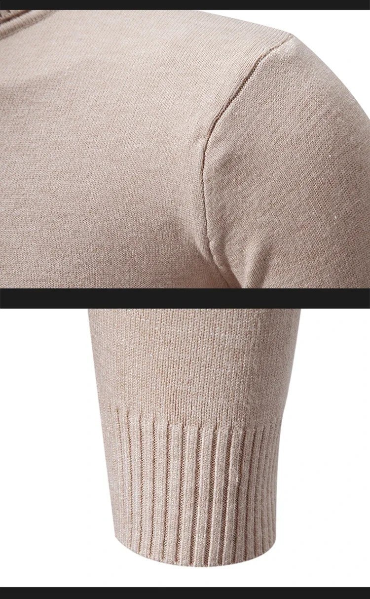 Mens high neck sweater floral knit warm and casual turtle neck sweater mens top 241205