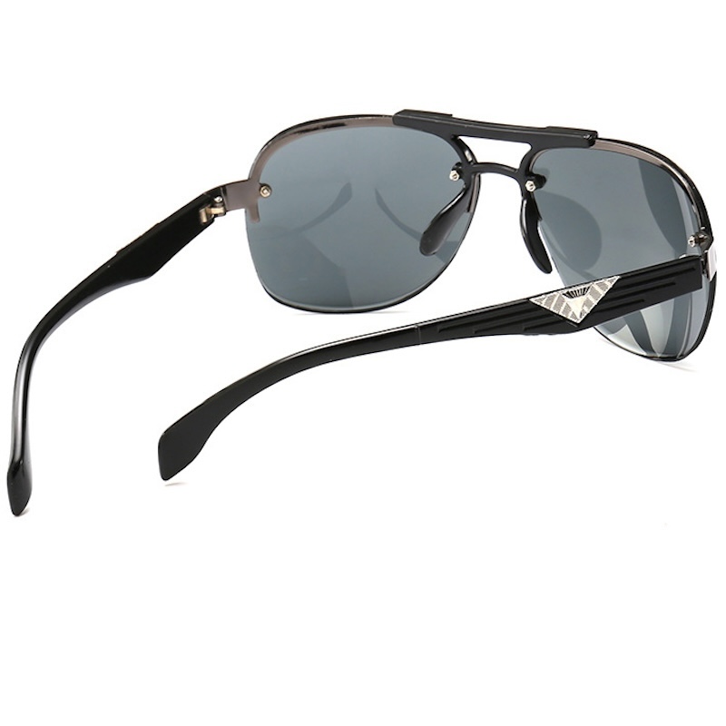 Pilot Sunglasses Men UV400 Vintage Punk Rimless Rectangle Square Classic Men Fashion Glasses Trendy Small Frame Sun Glasses Frameless Eyewear Steampun