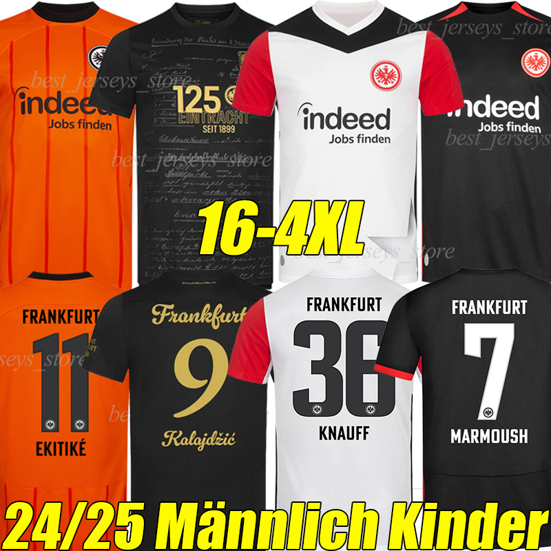 4XL 24/25 Eintracht Frankfurt MARMOUSH Soccer Jerseys 125th EKITIKE KNAUFF MATANOVIC LARSSON GOTZE DINA EBIMBE CHAIBI UZUN DAHOUD football shirt Men Kids Kit set