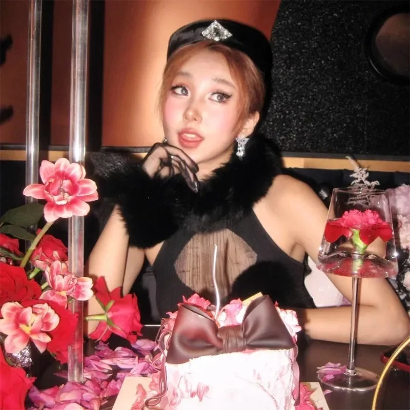 Vintage Fashion Wool Top Hat Womens Autumn Winter High Quality Mink Wool Diamond Elegant Flat Cap Beret 241211