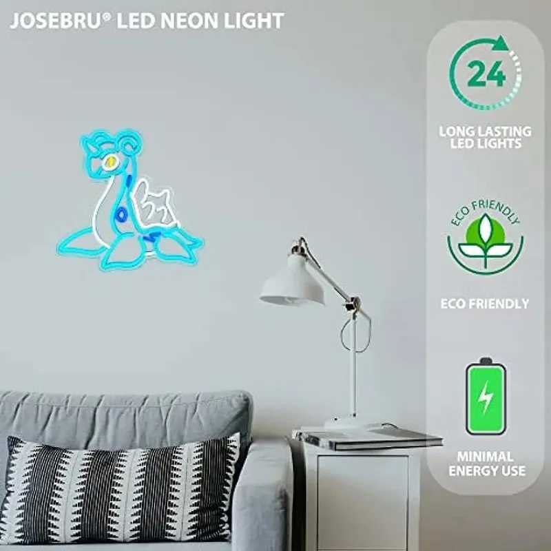Interesting Anime LED Neon Sign Cartoon Game Neon Light Bedroom Dimmable Neon Wall Light Game Room Halloween Birthday Party Decoration X241210
