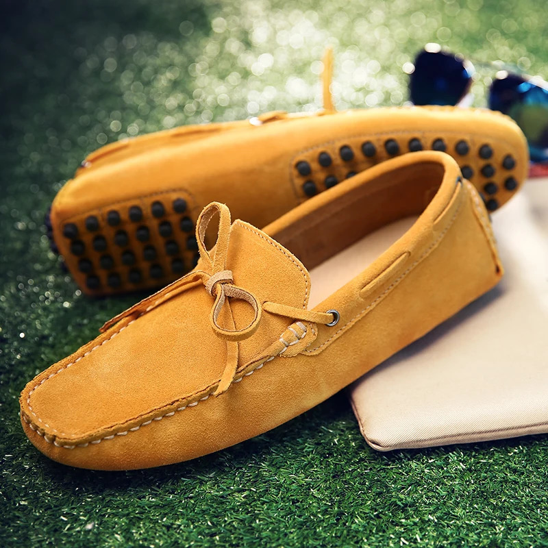 Fashionable mens shoes genuine leather casual summer shoes classic mens shoes elegant sliding on mens apartment Plus mens driving shoes 241211