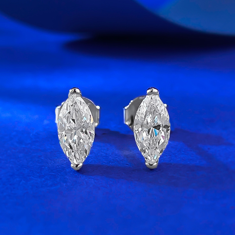 Choucong Ins Top Sell Stud Earrings Sweet Cute Simple Fine Jewelry Solitaire Soild 100% 925 Sterling Silver Marquise Moissanite Diamond Gorgeous Women