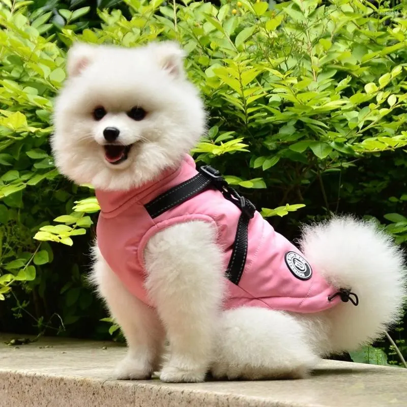 Dog Apparel Winter Pet Vest Jacket Clothes Warm Soft XS-XXL Down With Harness For Small Medium Large Dogs Chihuahua Clothing HF47