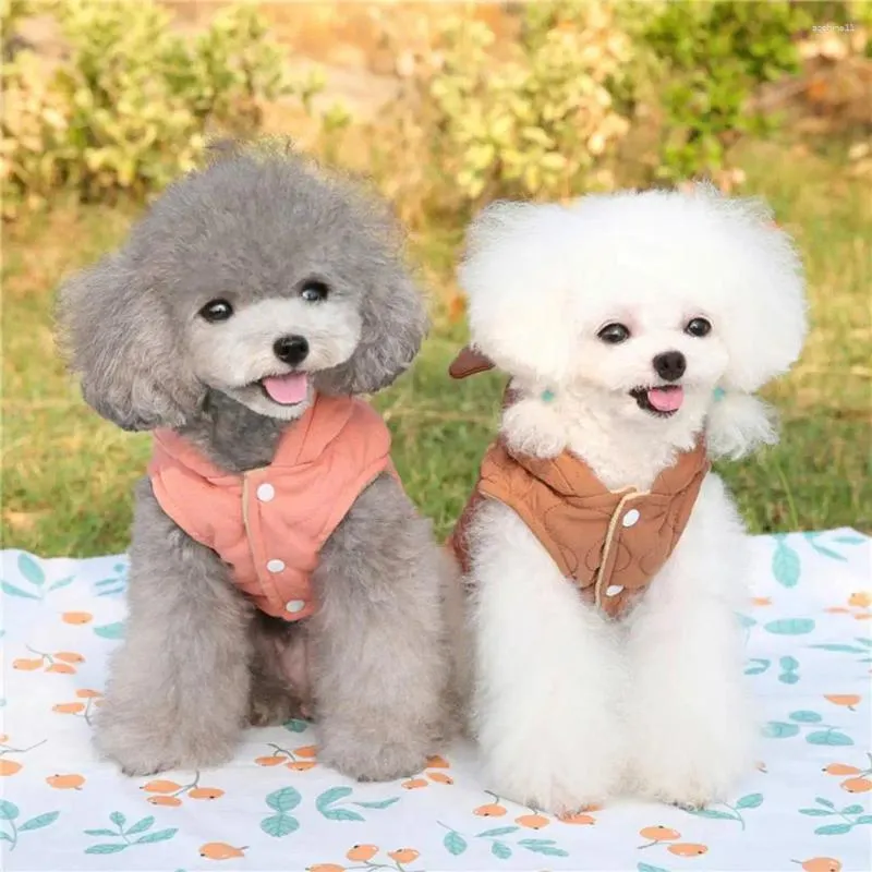Dog Apparel Pet Hoodie Cotton Cute Fleece Lined Button Closure Two-legged Keep Warm Small Cold Weather Coat Ropa Para Perros HF39