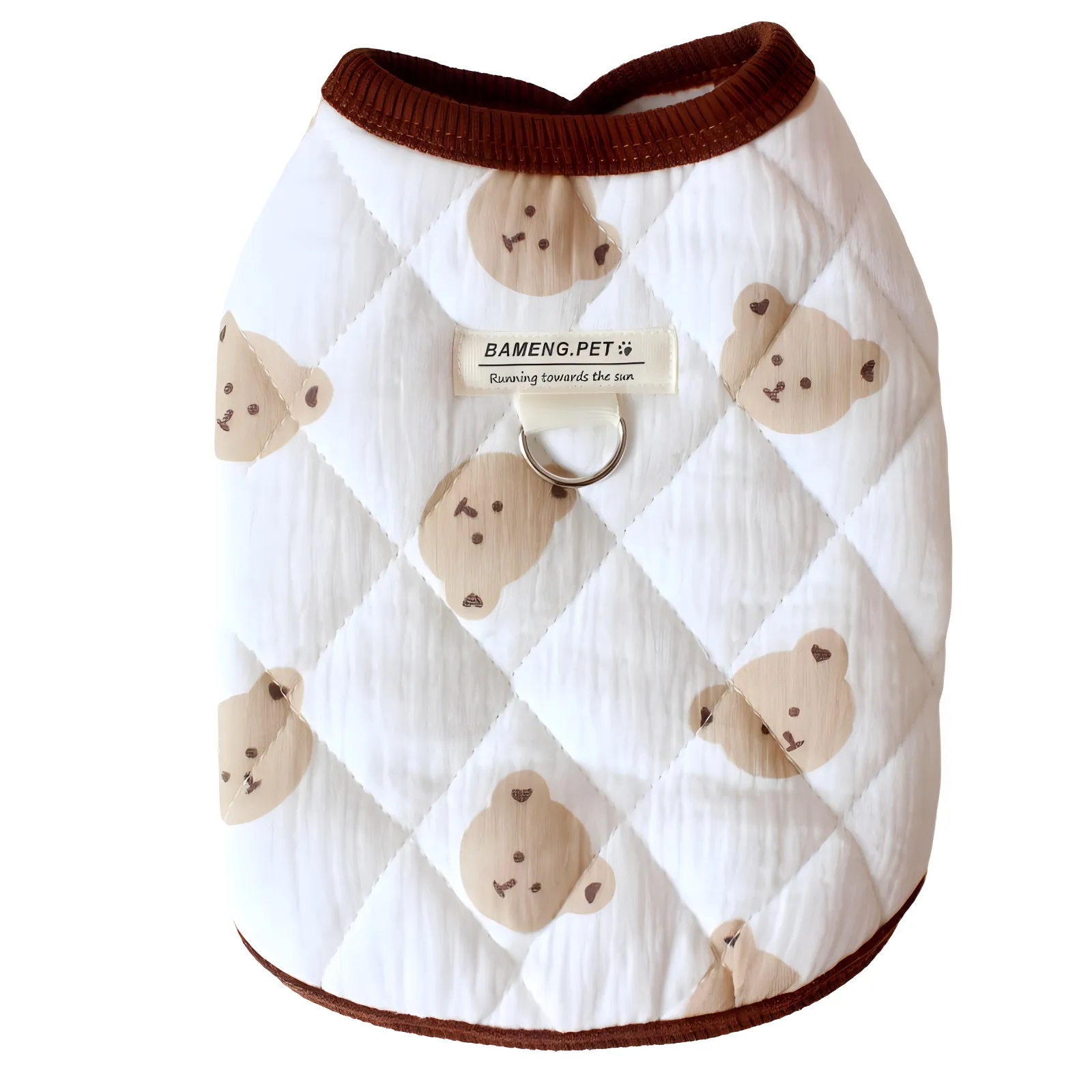 Plush Cotton Yarn Pet Vest - Cute Teddy Bear Dog Clothes for Autumn & Winter HF33
