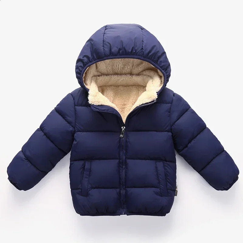 Baby Children Coats Winter Thick Jackets For Boys Warm Plush Thicken Outerwear Girls Fur Hooded Jacket Kids Clothes Snowsuit 241210