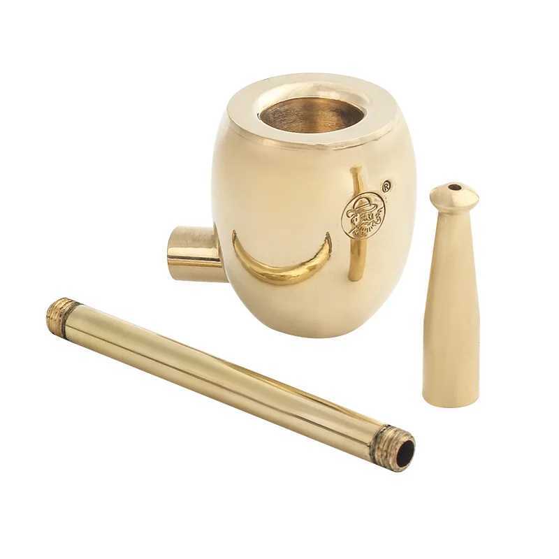 Kuye Brass Thickened Smoke Pipe Straight Through Type Without Filter Device Non Removable And Portable Popeye ShapeXJ241211