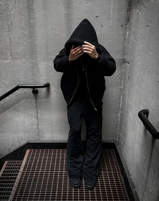 Fashion reversible loose plush black fully matched hooded sweatshirt for mens casual winter jacket cotton jacket essential item 241209