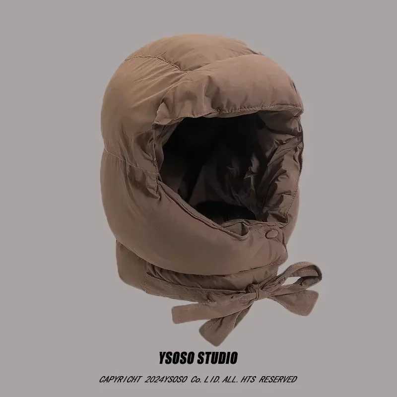 Autumn Winter Down Cotton Warm Lei Feng Hat Ear Protector Riding Electric Vehicle Cold Proof Velvet Thickened Ski Bomber CX241210