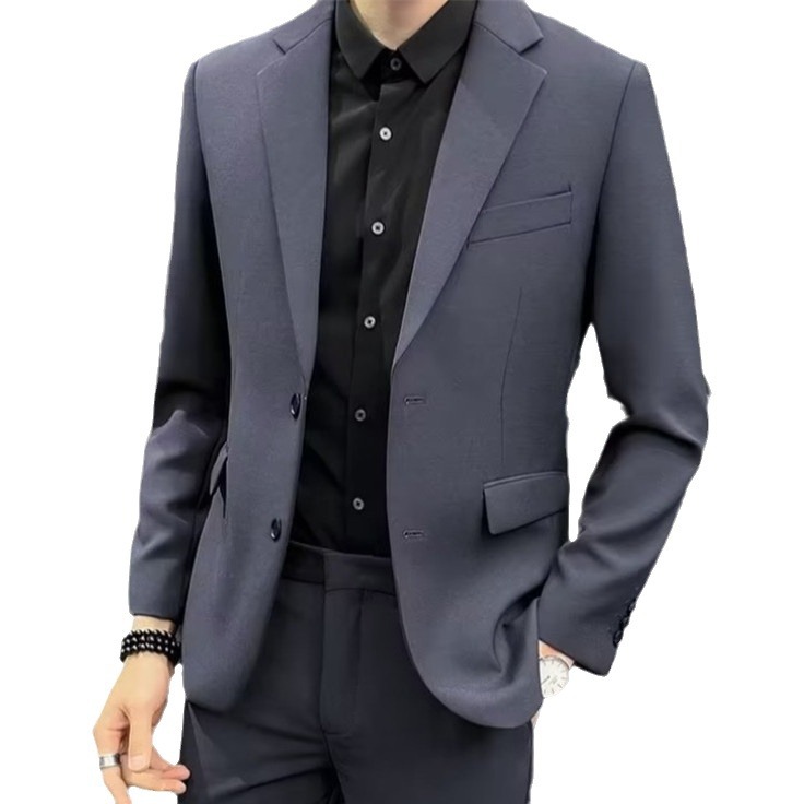 K709 Slim Fit Business Suit Jacket for Men - Autumn Wedding Formal Wear with All-Match Design