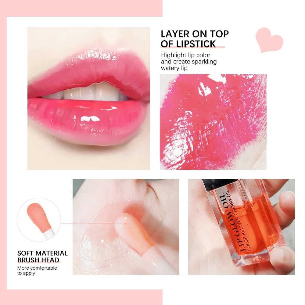 Mirror Water Lip Glaze Long-lasting Waterproof Crystal Jelly Oil Lip Tint Moisturizing Non-stick Cup Lip Glow Oil Care CosmeticsXJ241211