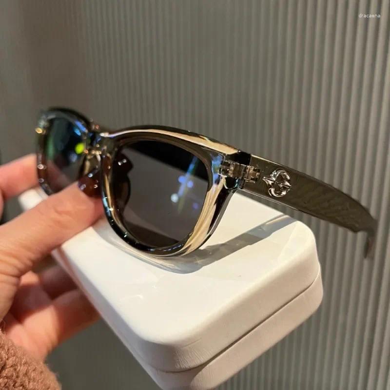 Sunglasses Women's Olive Green Cat Eye Fashion Women Small Oval Shades Street Pography Sunshade Eyewear UV400 Glasses