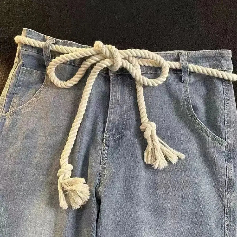 1PC Retro Thick Rope Belt Womens Ins Style Decorative Versatile Jeans Belt Student Y2K Mens Waist Belt 241211