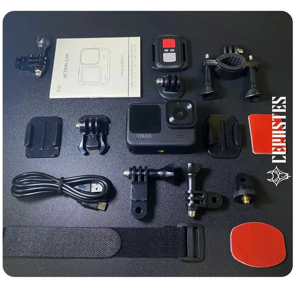VIRAN 4K60FPS WiFi Seismic Action Camera V9 with Remote Control Sn Waterproof Sports Go Drive Recorder Pro Cam Y241211
