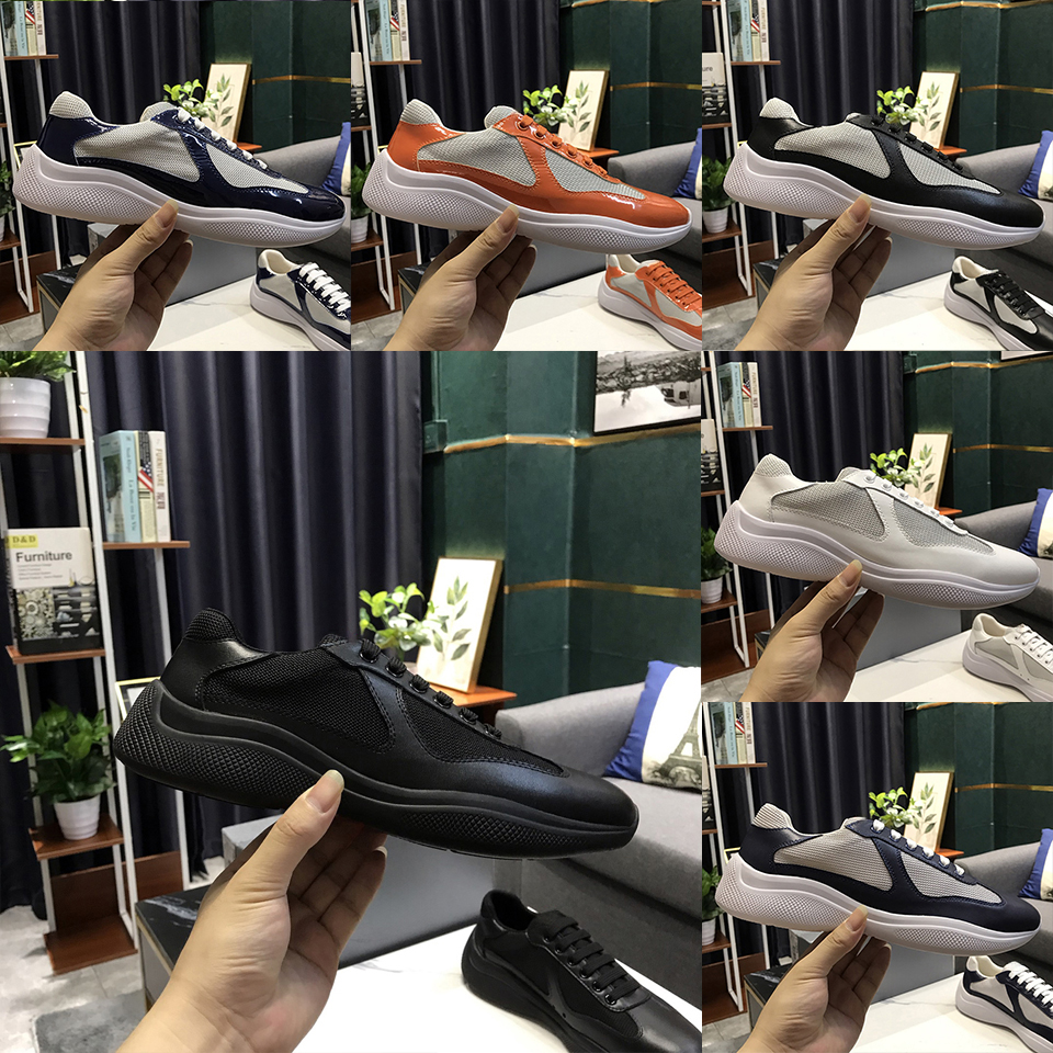 Designer shoes mens sneakers low leather patent leather lace up black green yellow fashion round toe sport casual shoe