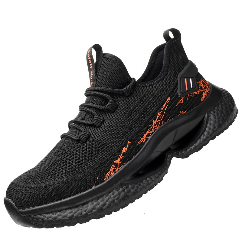 comfortable mens safety shoes anti slip lightweight steel toe caps composite work boots sports shoes wearable shoes 241211