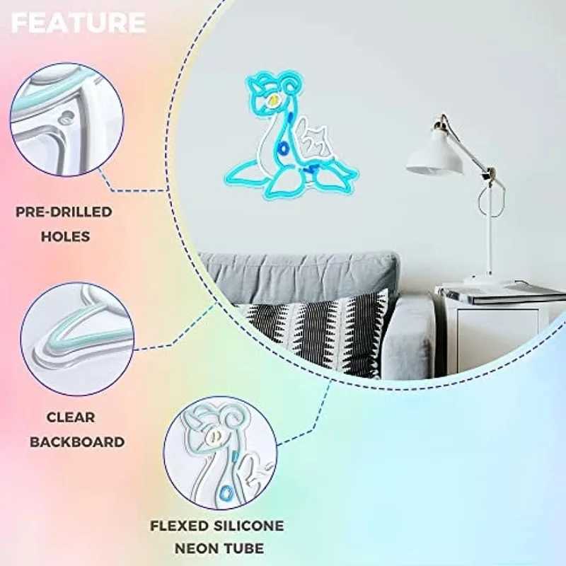 Interesting Anime LED Neon Sign Cartoon Game Neon Light Bedroom Dimmable Neon Wall Light Game Room Halloween Birthday Party Decoration X241210