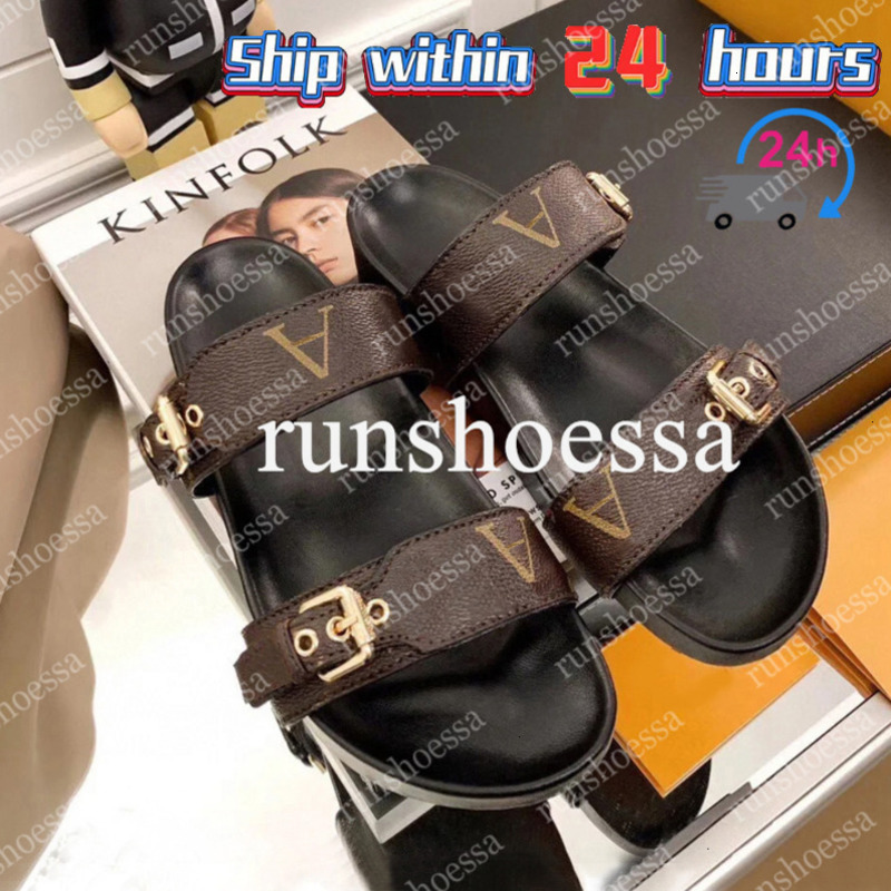 Bom Dia Genuine Leather sandal Slipper Casual Shoe summer beach gladiator Mules hasp New womans Flat sandles Heels Slide luxury Designer Sliders sandale 35-45 008