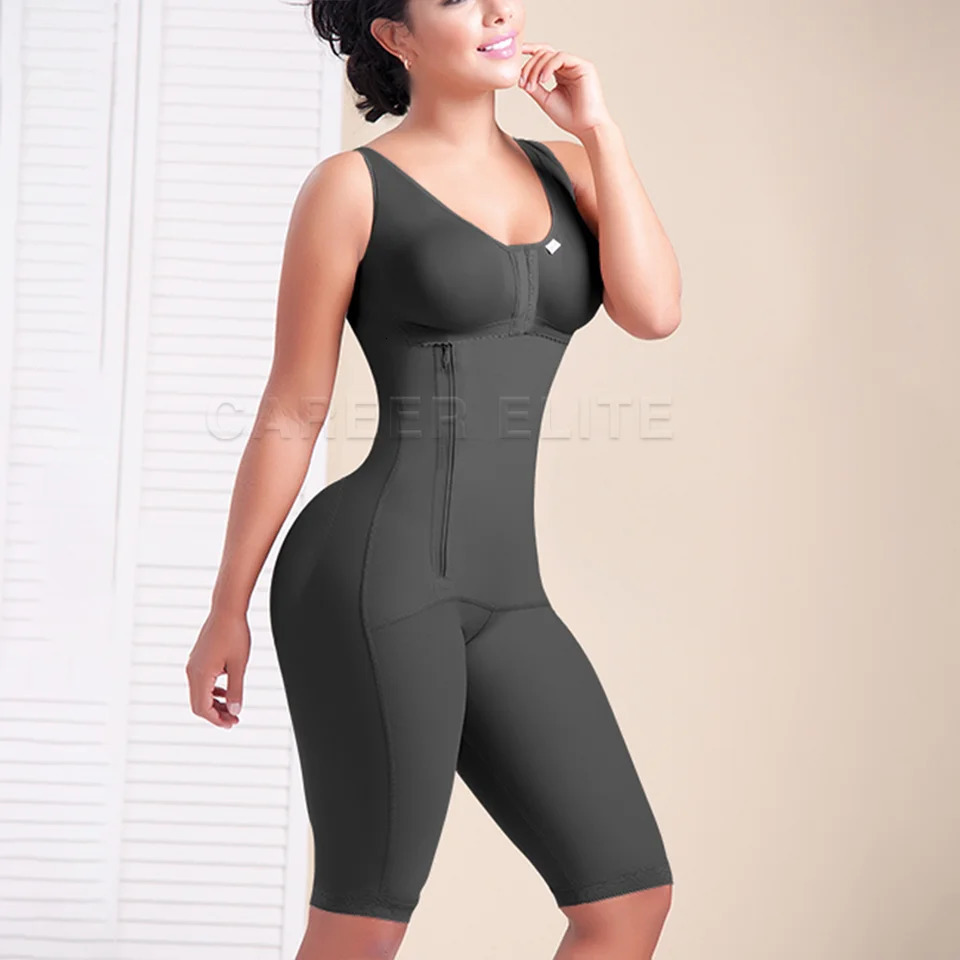 Colombian Shapewear Reducing and Shapers Abdominal Control Sleeveless knee Length Shorts Girdles for Women Slimming Butt Lifter 241211