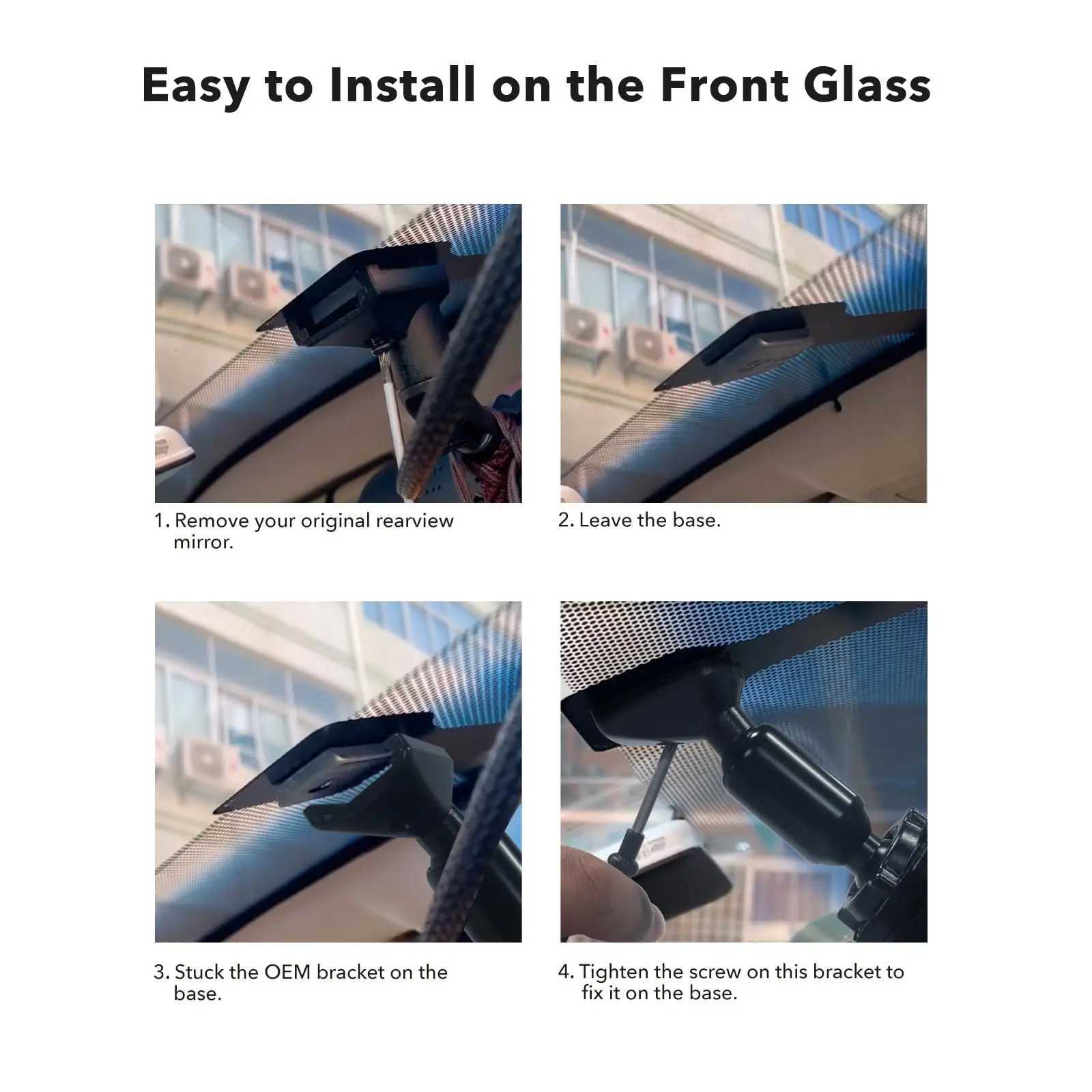 Car DVRs WOLFBOX OEM Bracket for Mirror Dash Cam 12 Inch Mirror Dash Cam Mount Bracket Arm for Car DVR Instead of Strap H250206