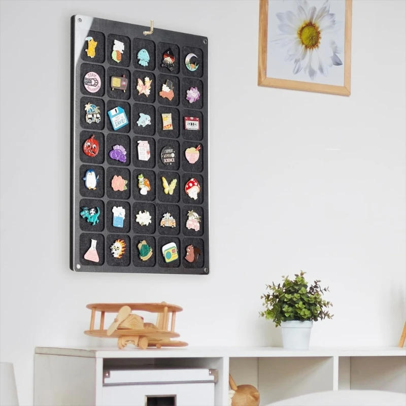 Felt Pin Display Case Storage Jewelry Holder Brooch Medal Badge Tray Organizer Desktop Displaying Container Collection 241211